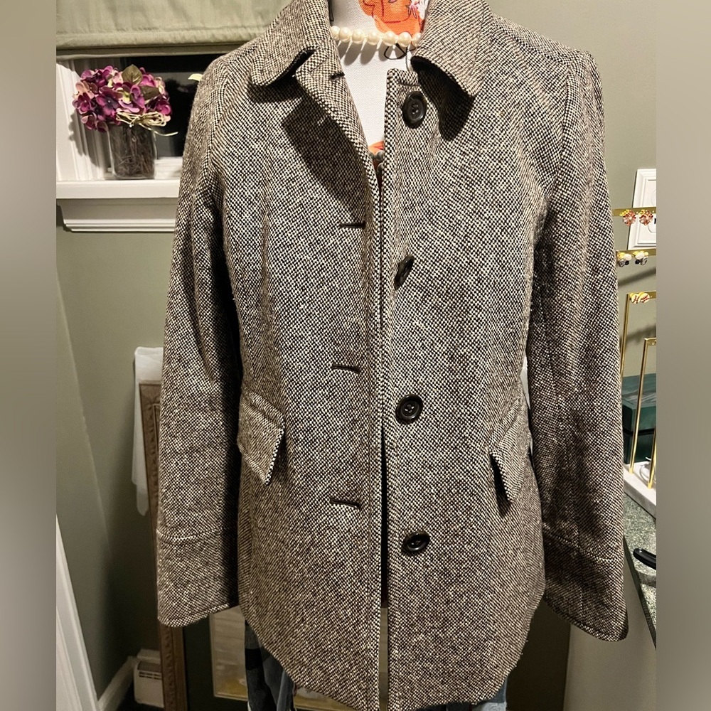 Women's Gray Tweed Coat banana republic